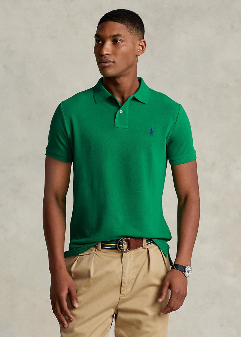 Poleras Polo Polo Ralph Lauren Hombre Custom Slim Fit Mesh Chile Verde XFTCS-0197